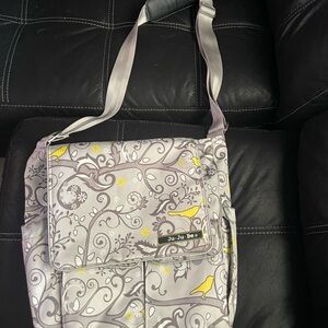 Ju-Ju-Be Gray and Yellow Baby Bag with Abstract Design
